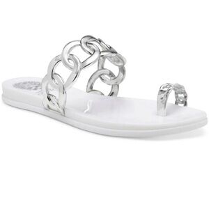 Vince Camuto Women's Silver Chain Slide Sandals Size 11